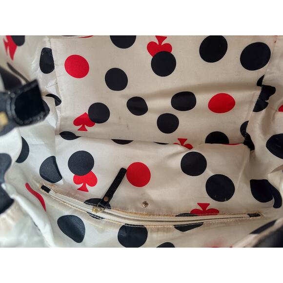 Kate Spade Black Nylon Ribbon Handbag - Polka Dot Interior - Picture 6 of 11